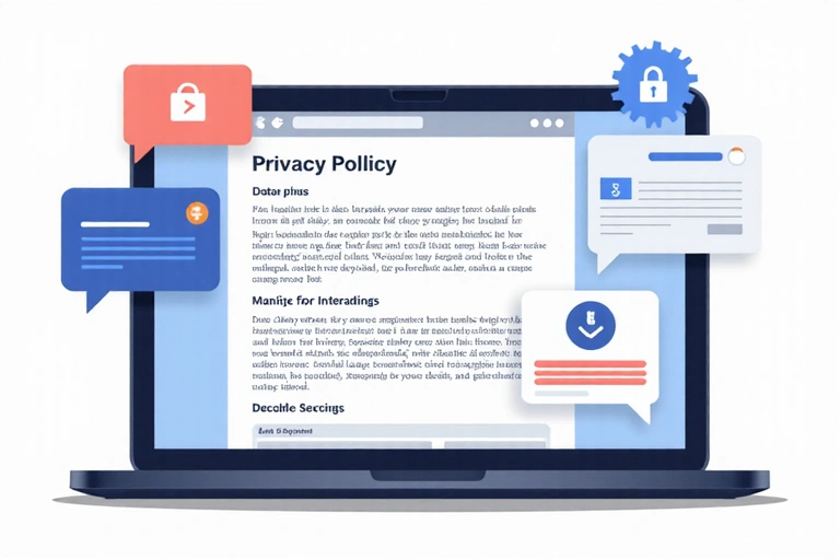 Laptop showing data privacy settings
